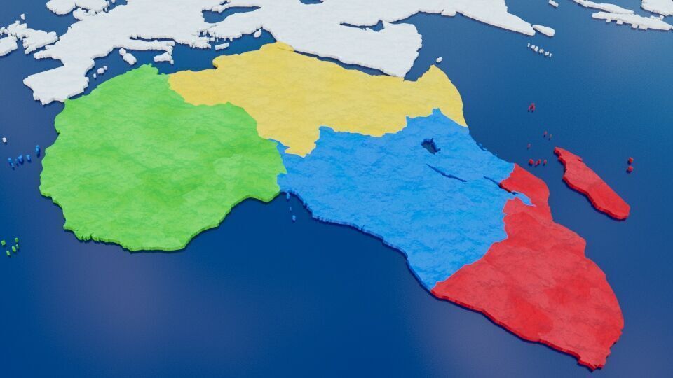 World Map Low-poly 3D model_8