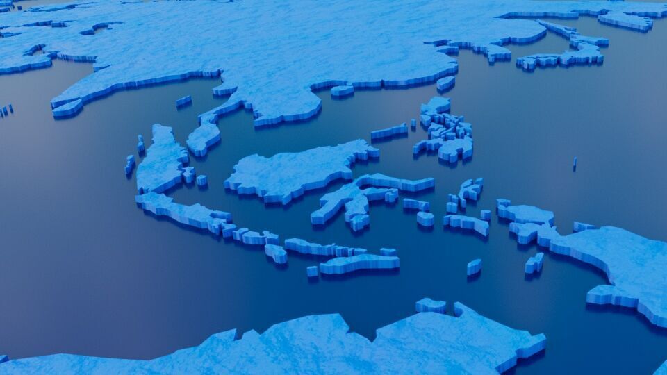 World Map Low-poly 3D model_3