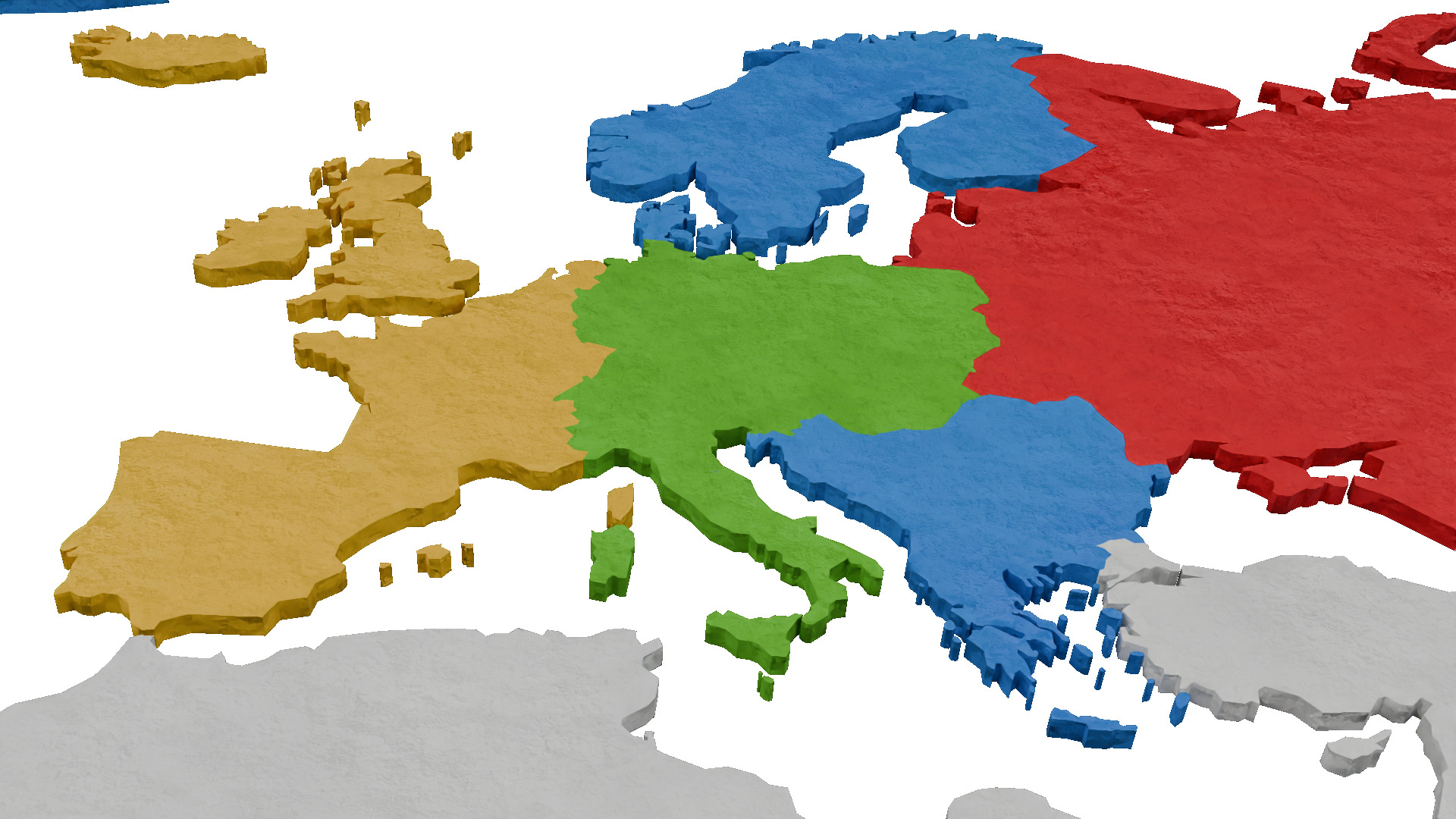 World Map Low-poly 3D model_6