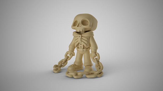 Skull Kid with Chain 3D print model