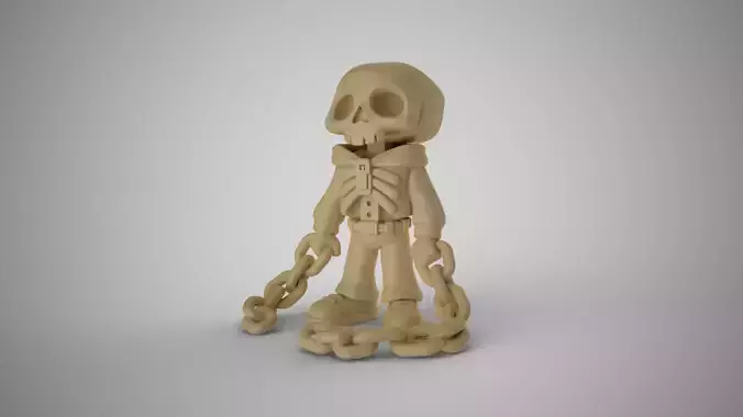 Skull Kid with Chain 3D print model