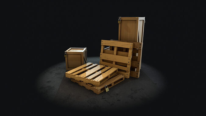 constrution wood set Low-poly 3D model