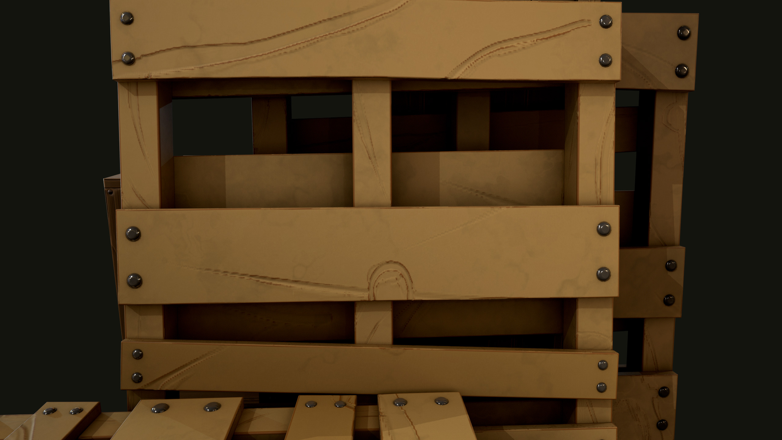 constrution wood set Low-poly 3D model_8