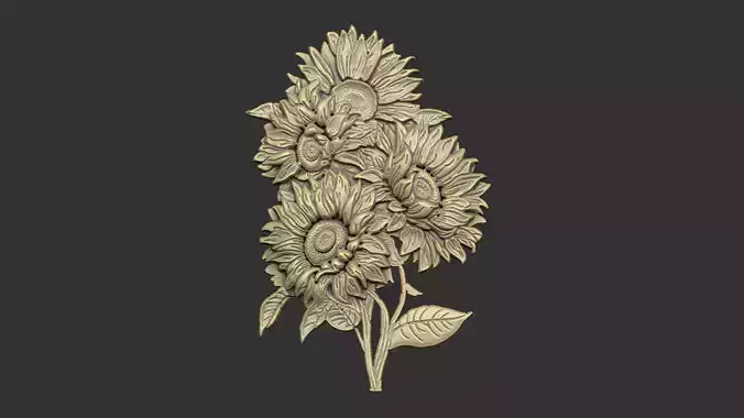 Sunflower cnc design floral organic petal