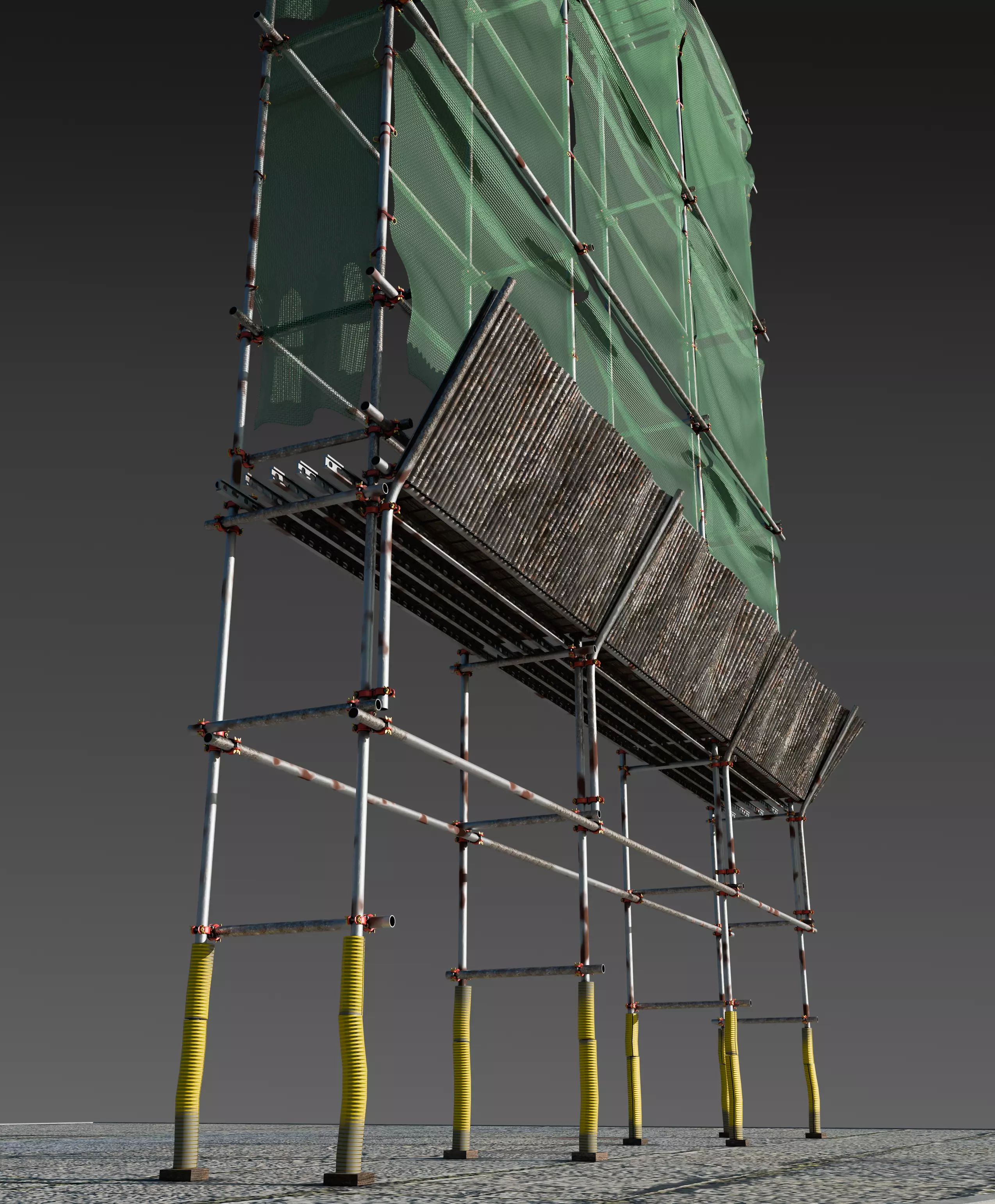 Convenience Store with Scaffolding 3D model_17