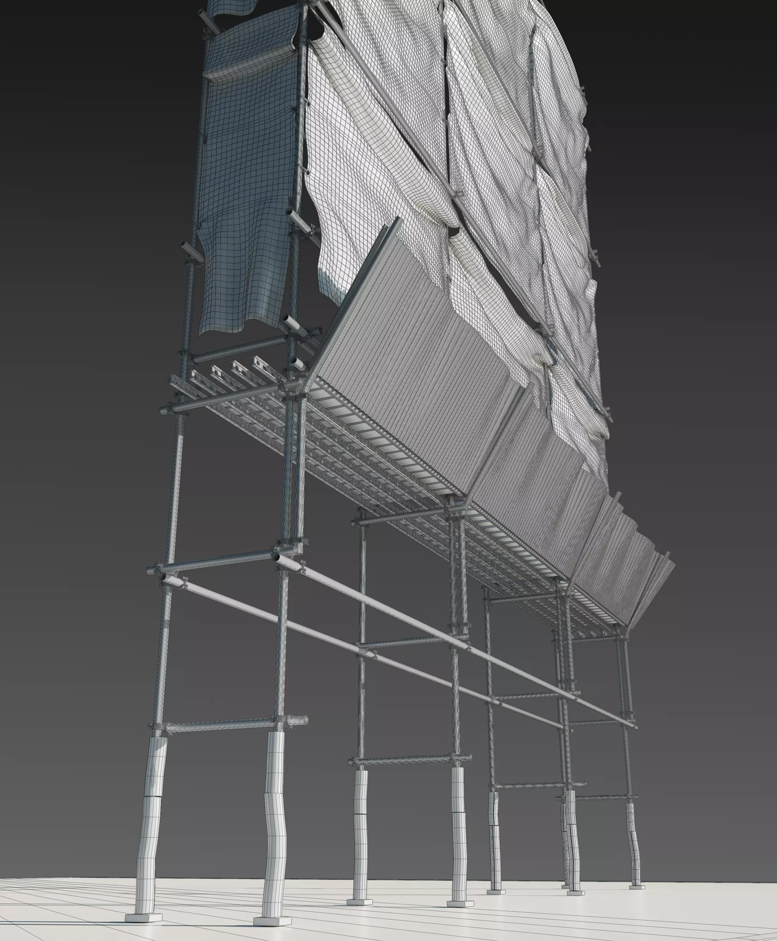Convenience Store with Scaffolding 3D model_18