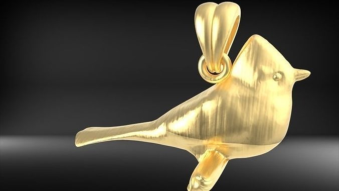 Cardinal Bird Pendant Necklace Charm Bracelet Jewelry 3D print model