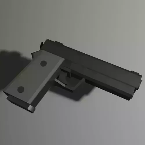 Low Poly Handgun 3D Model