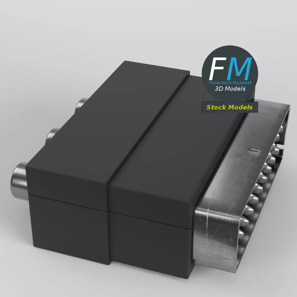 SCART RCA adapter 3D model_0