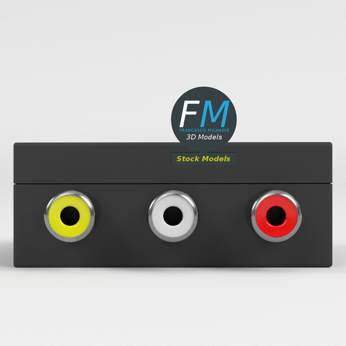 SCART RCA adapter 3D model_4