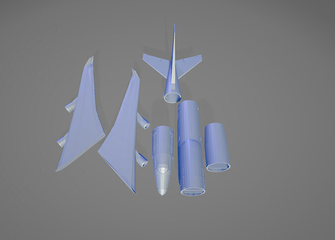 3D Printable Modular Wide-Body Commercial Aircraft  3D print model