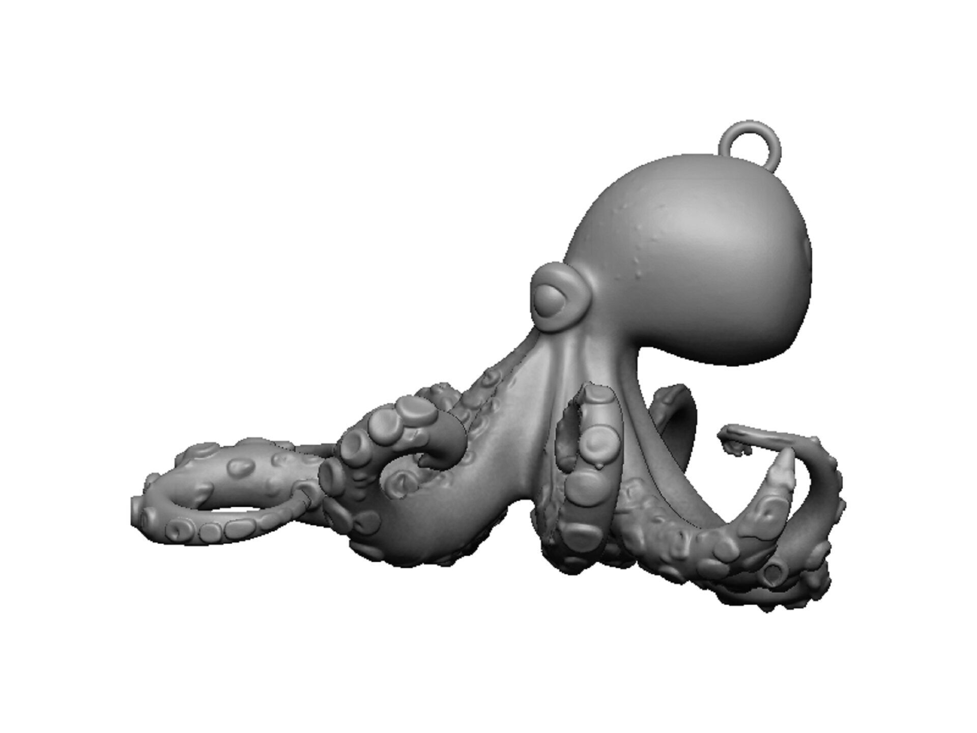 octopus pendant 3D print model_2