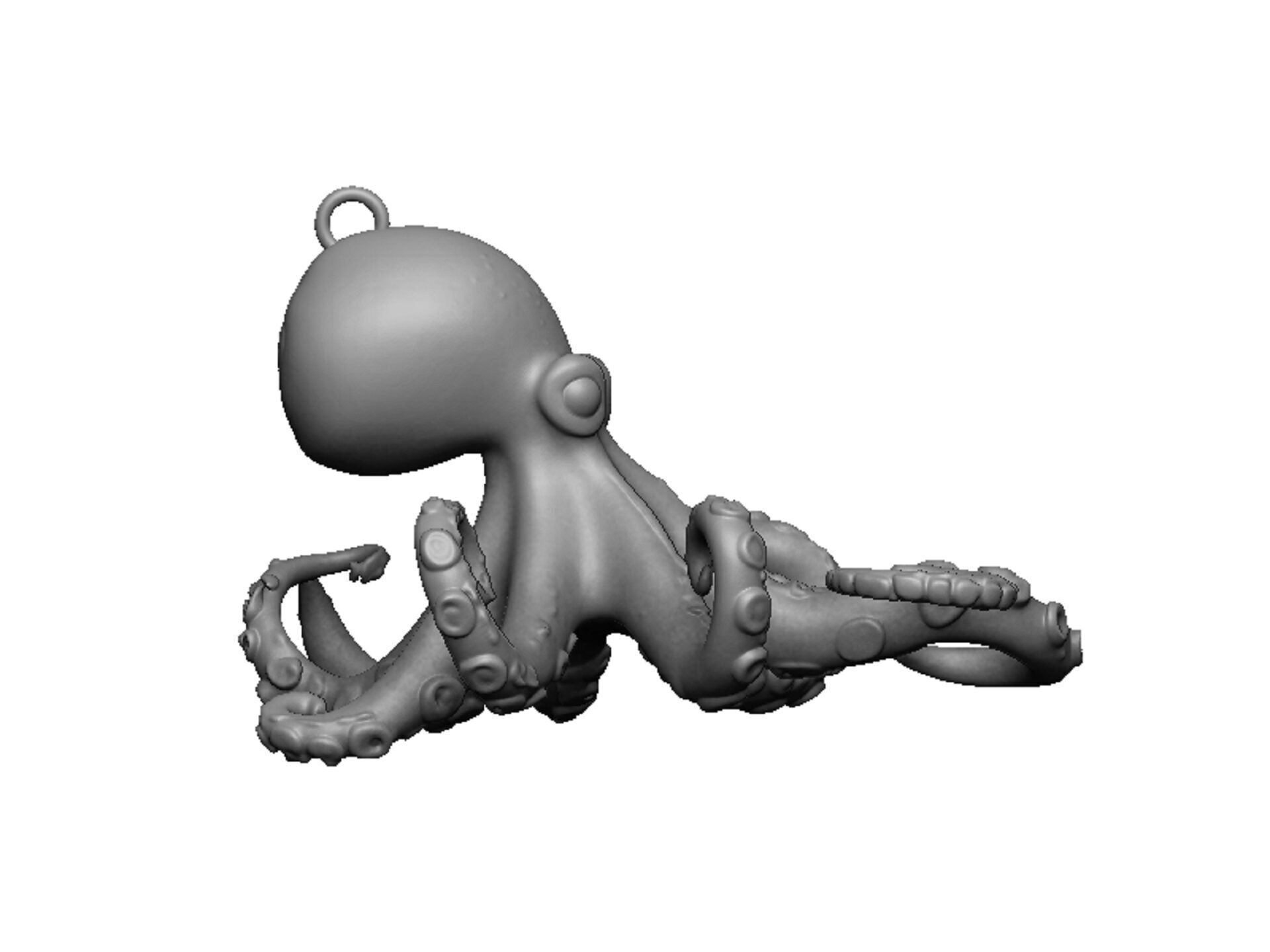 octopus pendant 3D print model_1