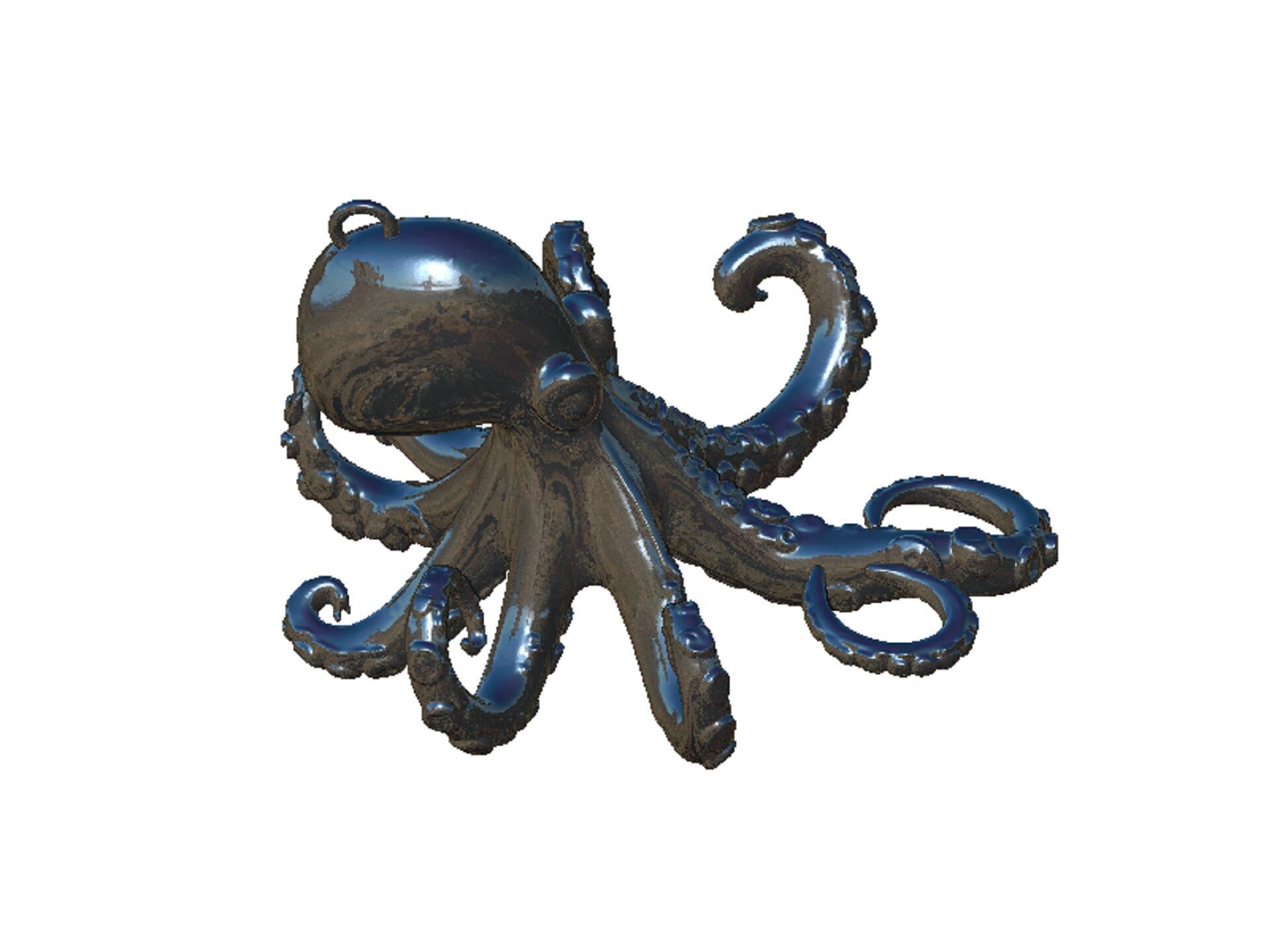 octopus pendant 3D print model_5