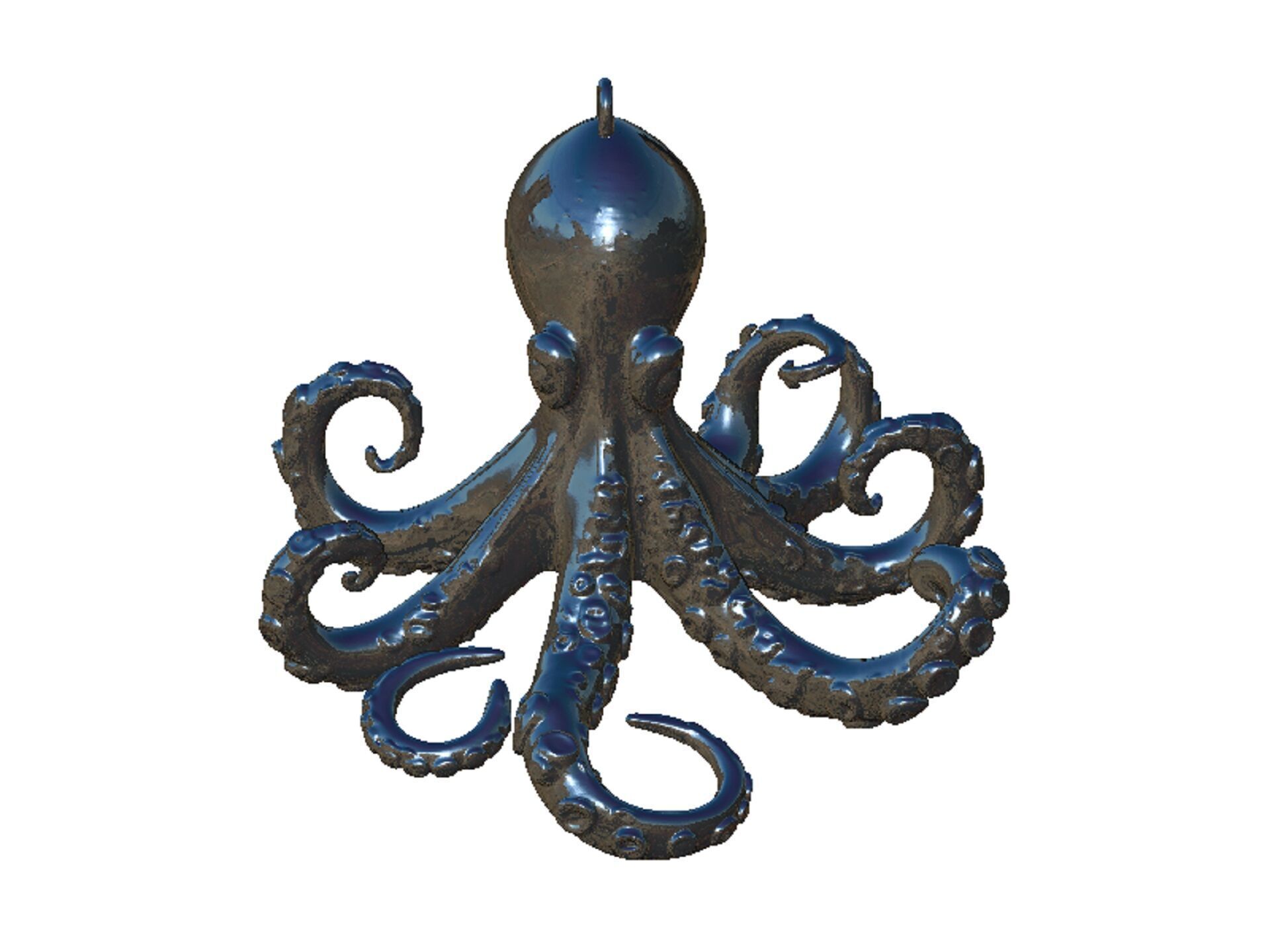 octopus pendant 3D print model_4