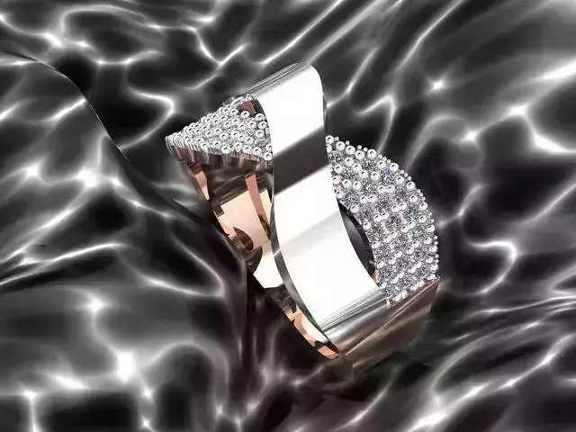 Ring rose gold with diamonds