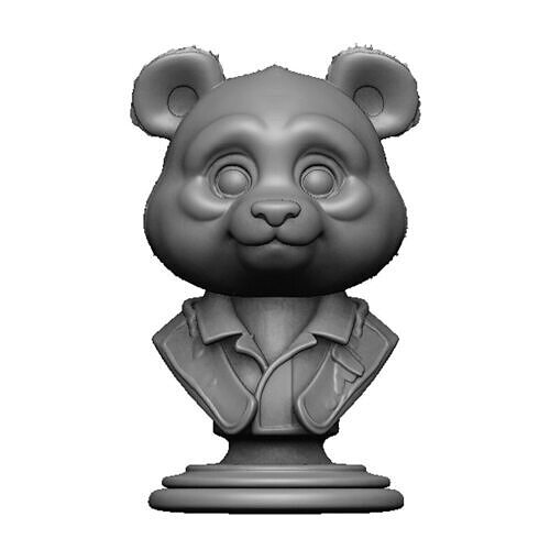 panda head bust 3D print model
