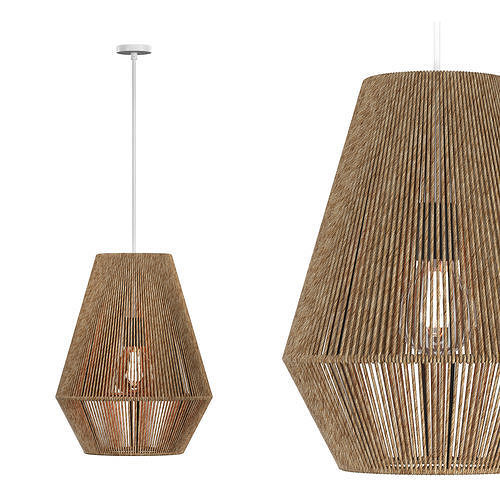 Bowie 1 Light Large Pendant in Natural Jute 3D model