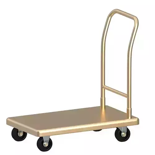 Flat Bed Self Assembly Gold Platform Trolley 3D model