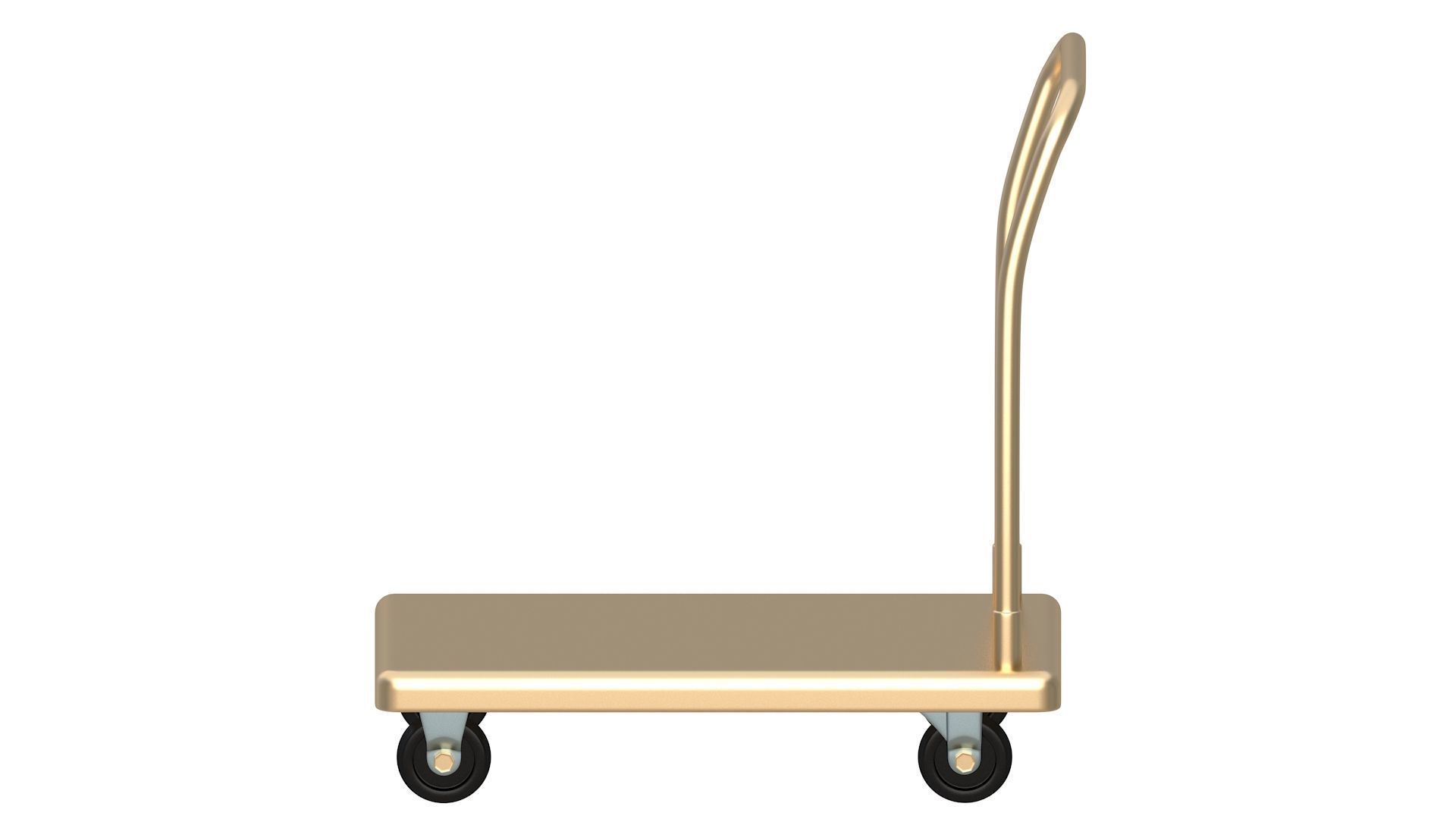 Flat Bed Self Assembly Gold Platform Trolley 3D model_4