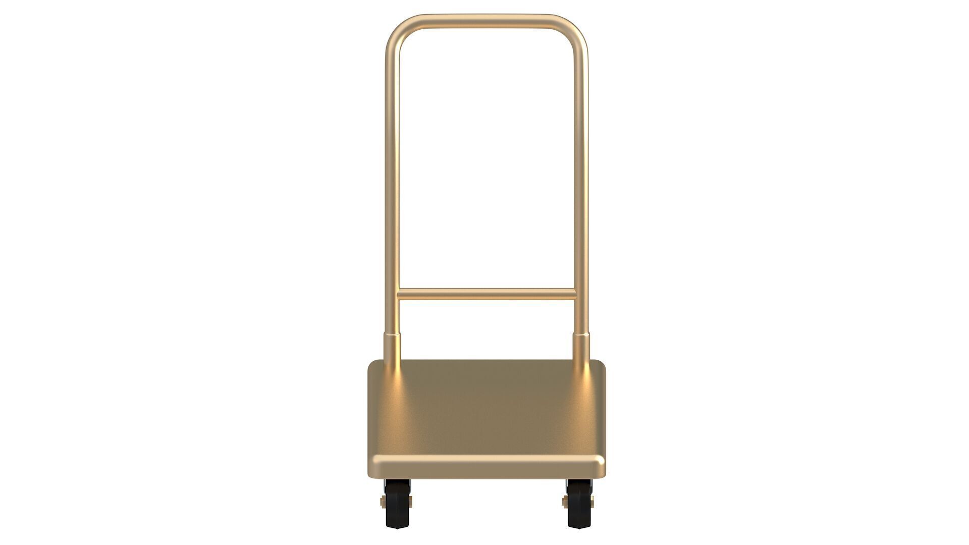 Flat Bed Self Assembly Gold Platform Trolley 3D model_3