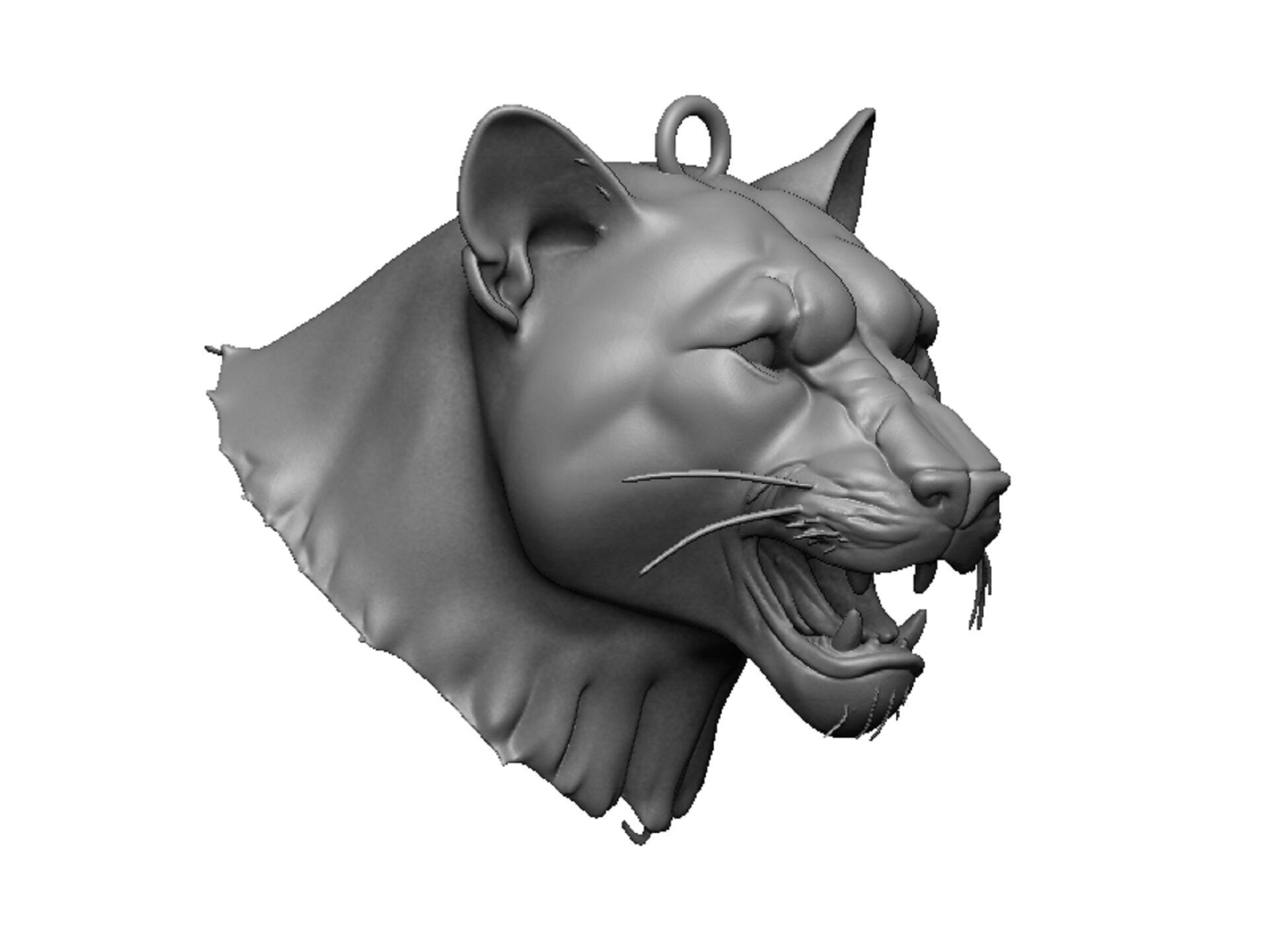 panther head 3D print model_1