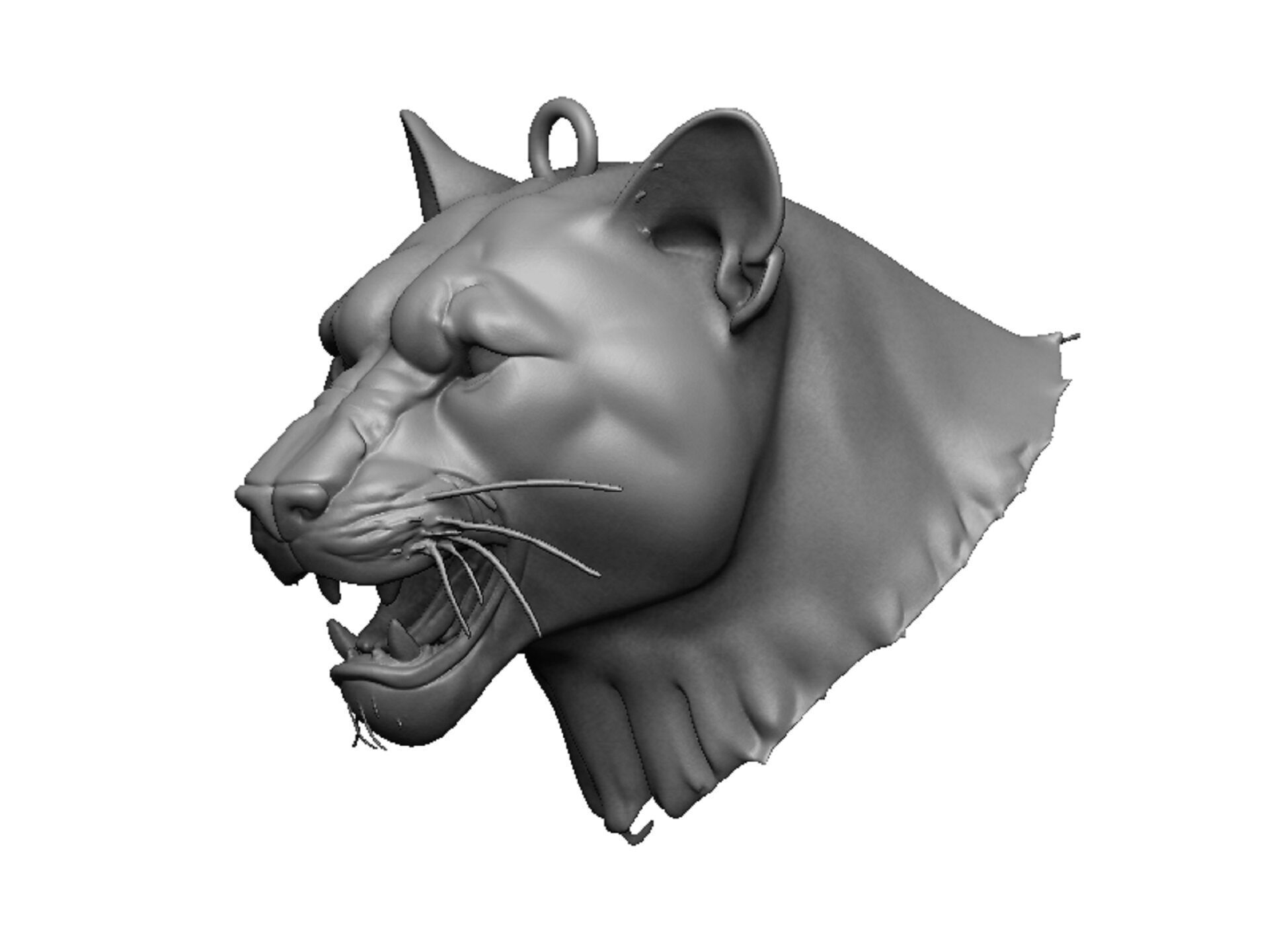 panther head 3D print model_3