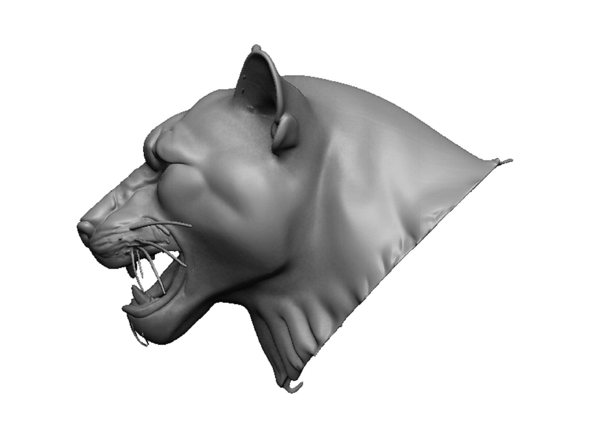 panther head 3D print model_4
