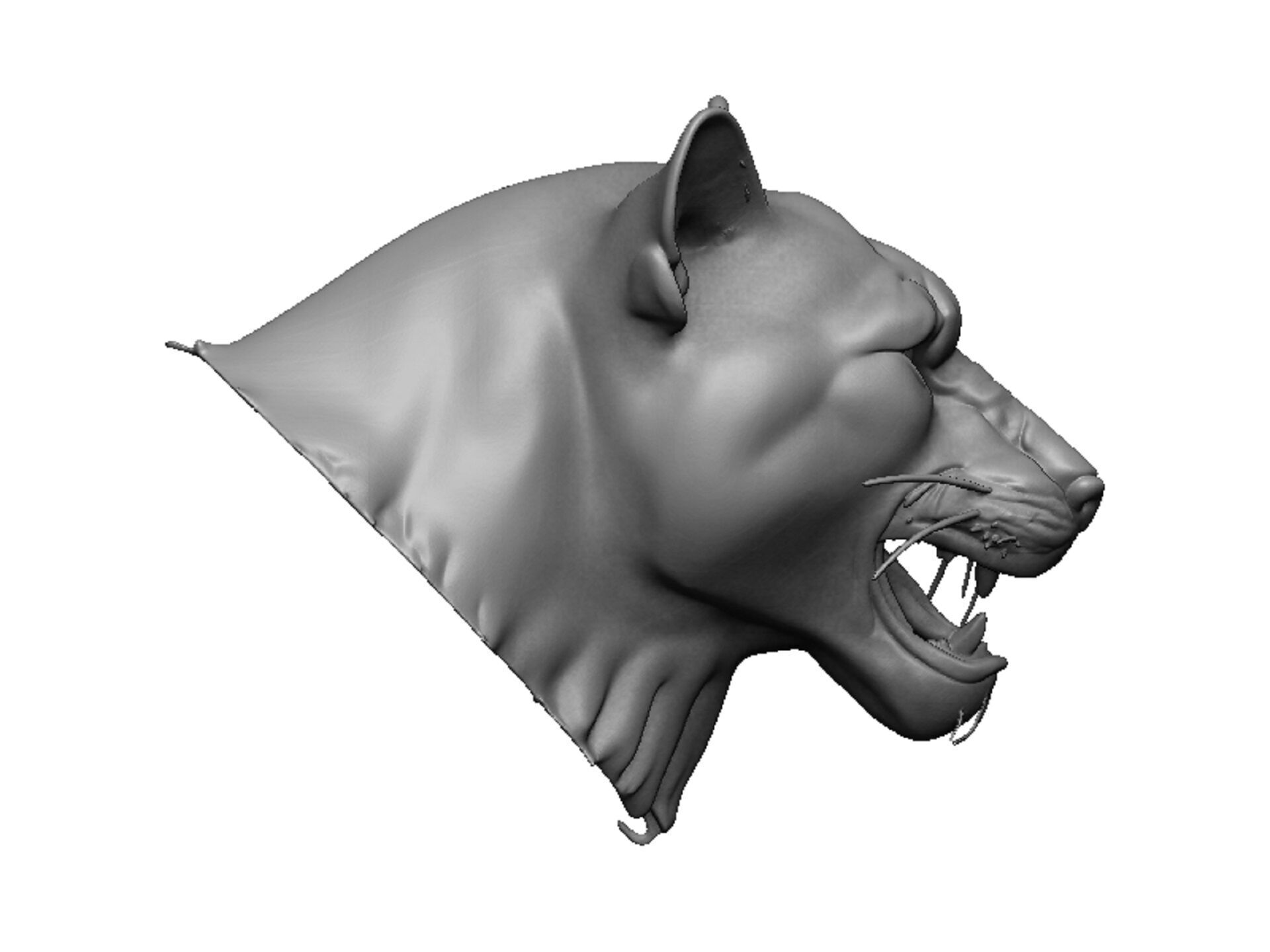 panther head 3D print model_2
