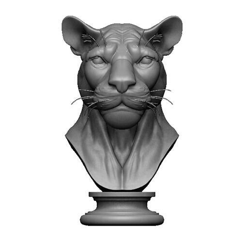 panther head bust 3D print model