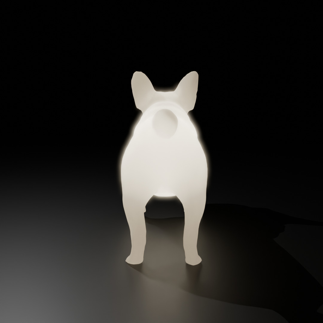 Indirect lighting for French bulldog 3D model_4