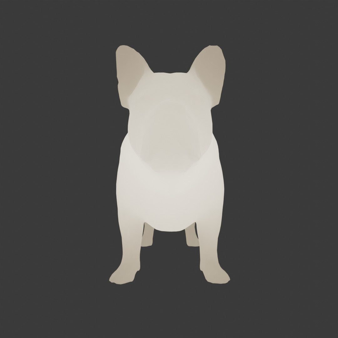 Indirect lighting for French bulldog 3D model_6