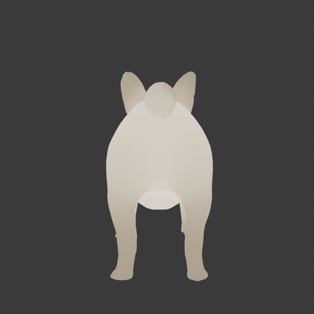 Indirect lighting for French bulldog 3D model_8