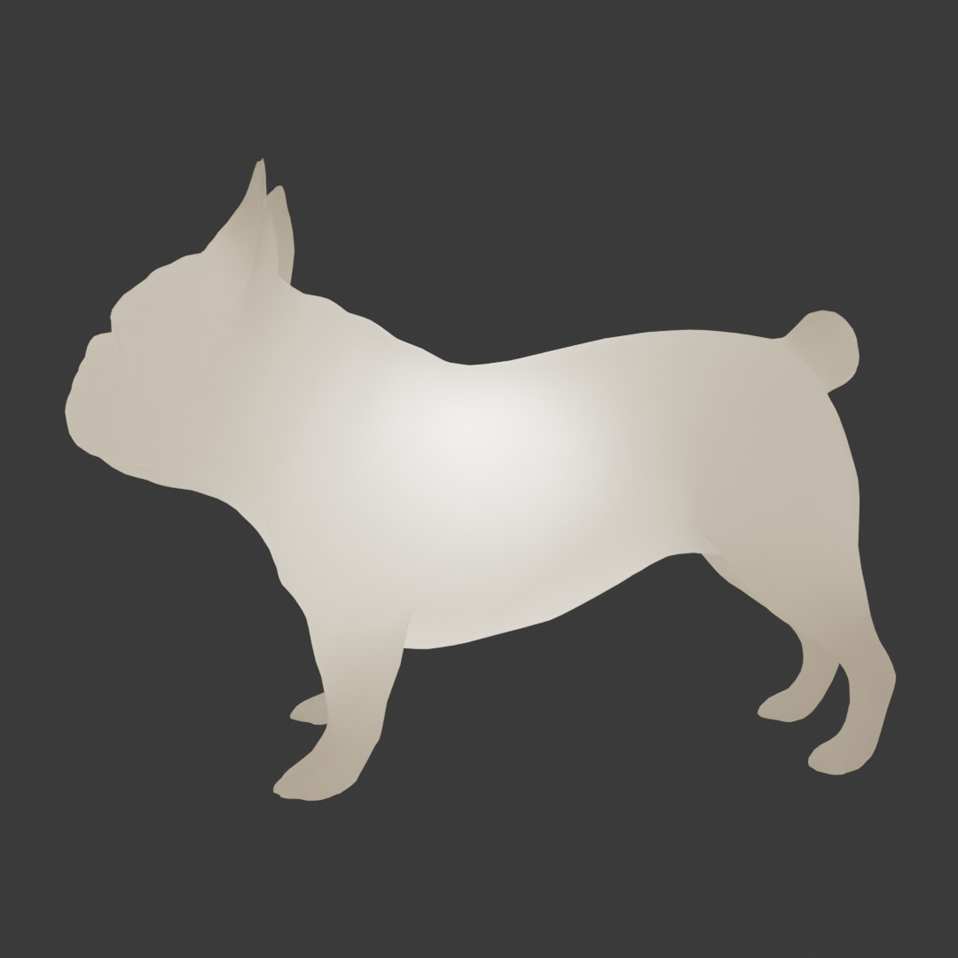 Indirect lighting for French bulldog 3D model_7