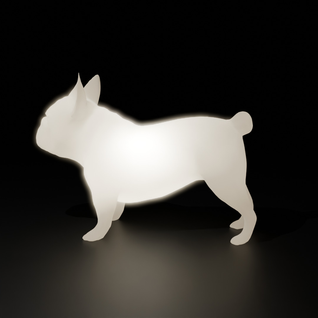Indirect lighting for French bulldog 3D model_2