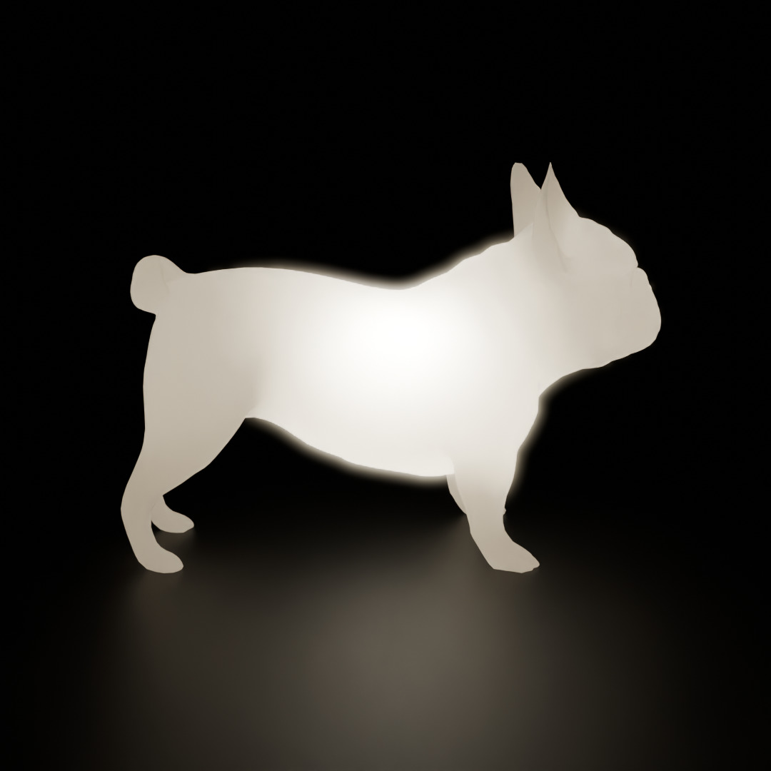 Indirect lighting for French bulldog 3D model_5
