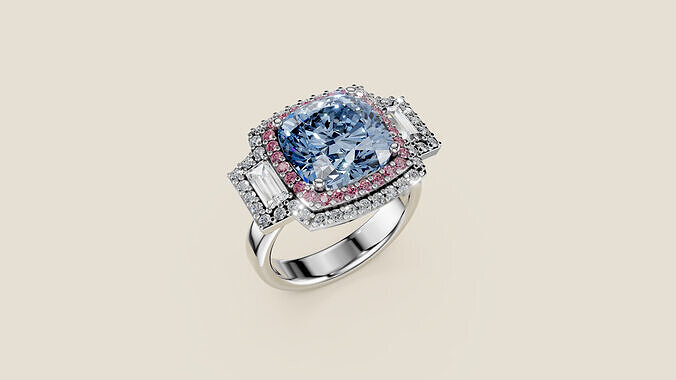 Ring cushion-cut 3D print model