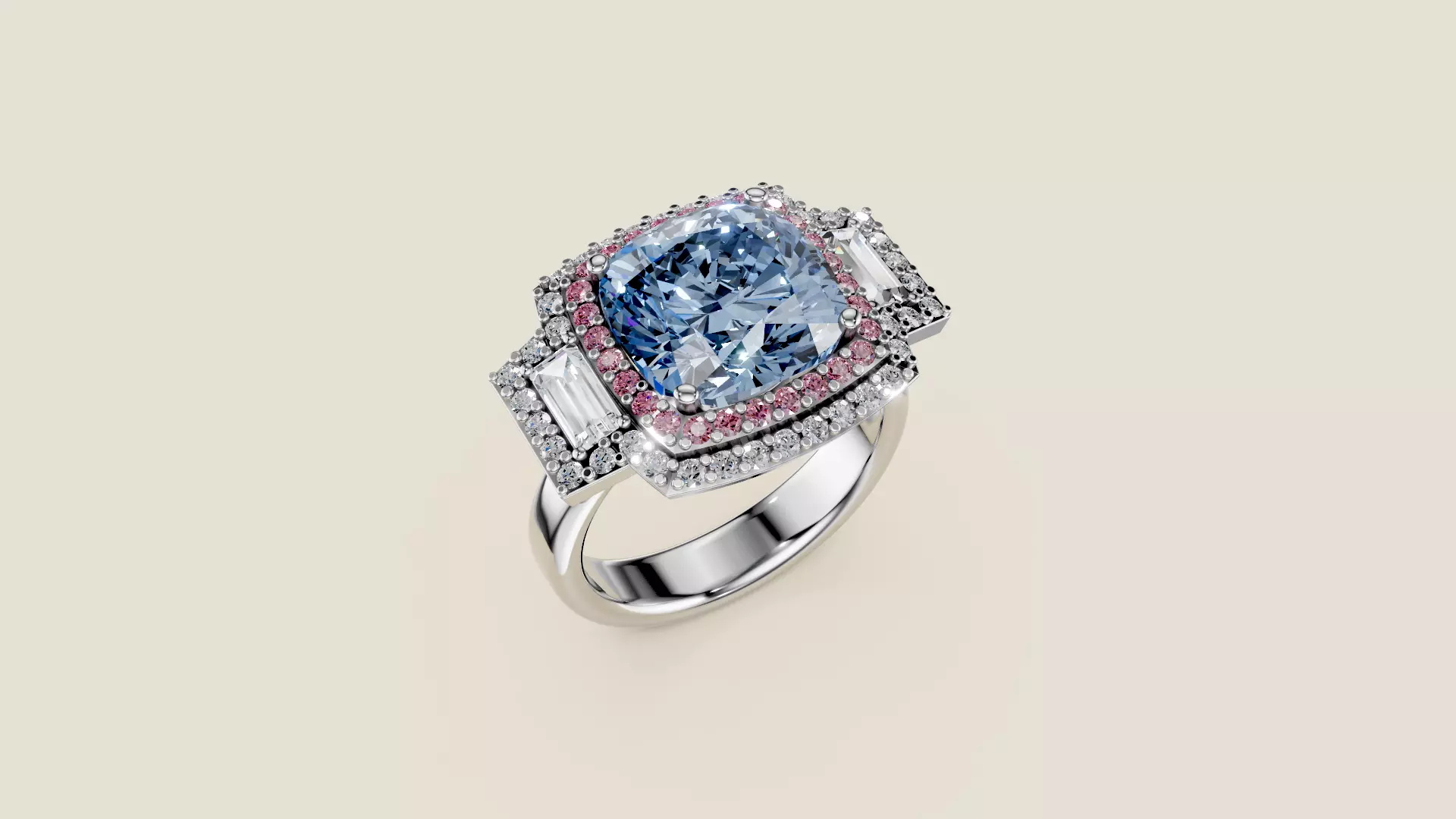 Ring cushion-cut 3D print model_0