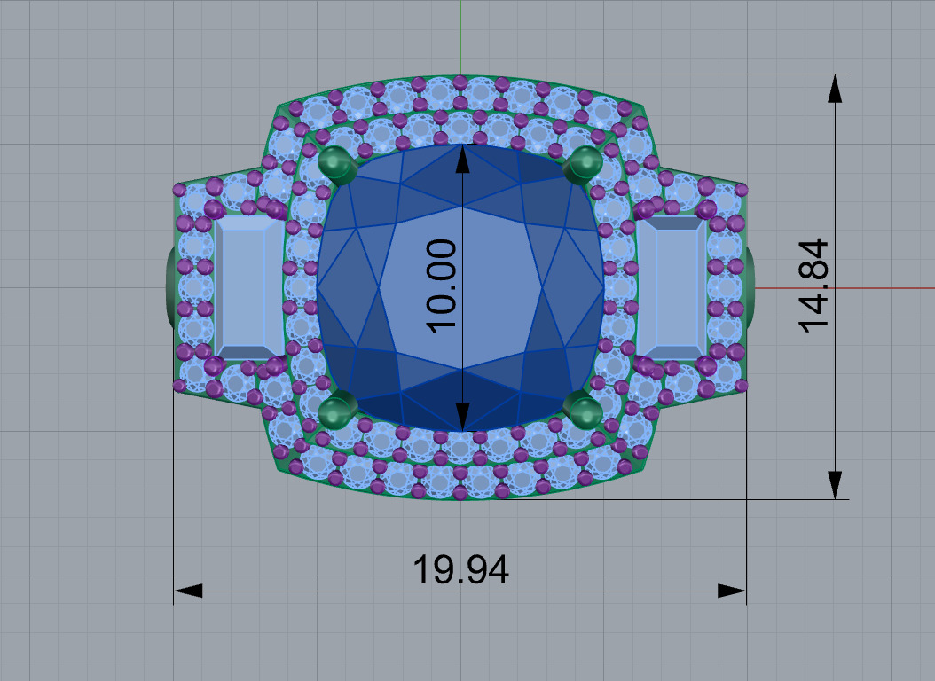 Ring cushion-cut 3D print model_6