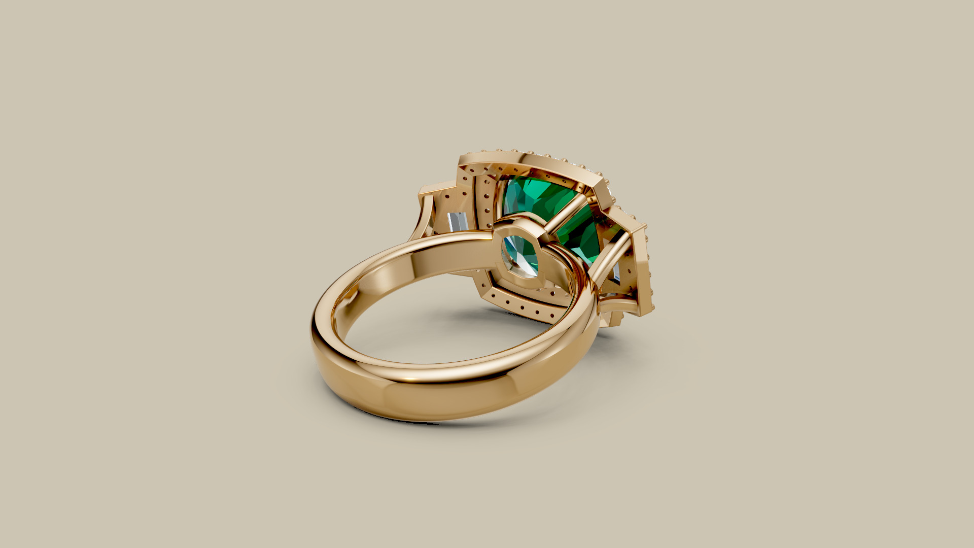 Ring cushion-cut 3D print model_3