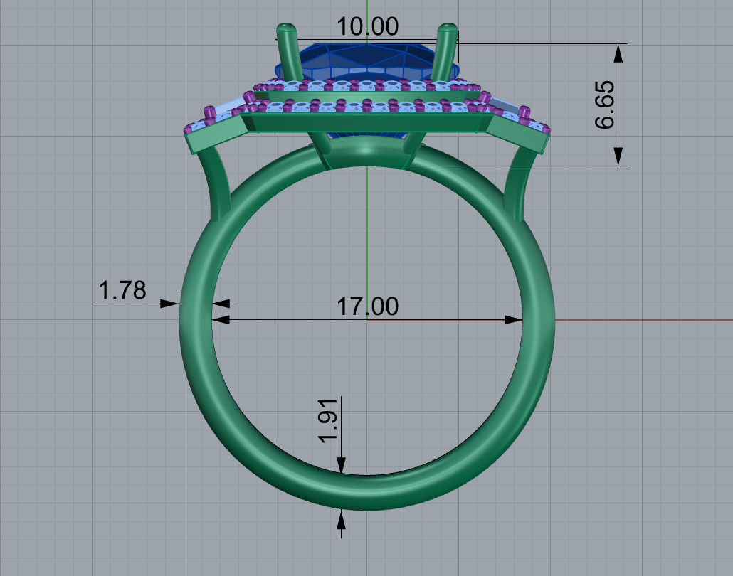 Ring cushion-cut 3D print model_4