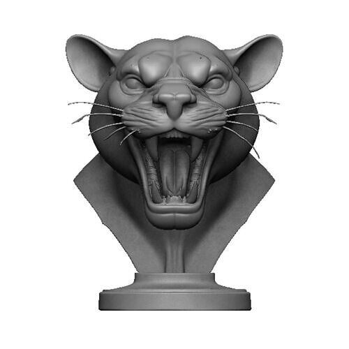panther head bust 3D print model