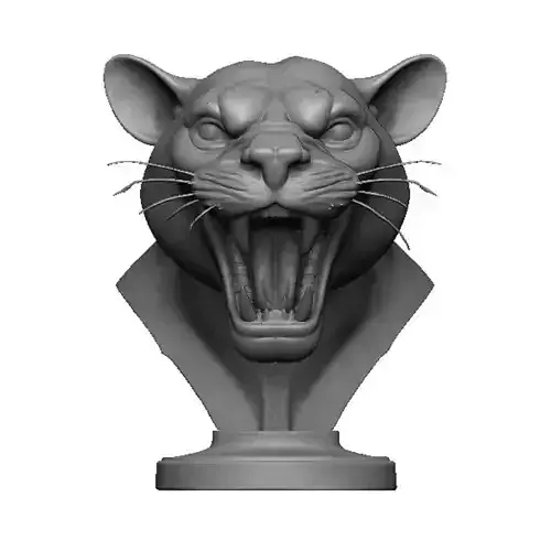 panther head bust