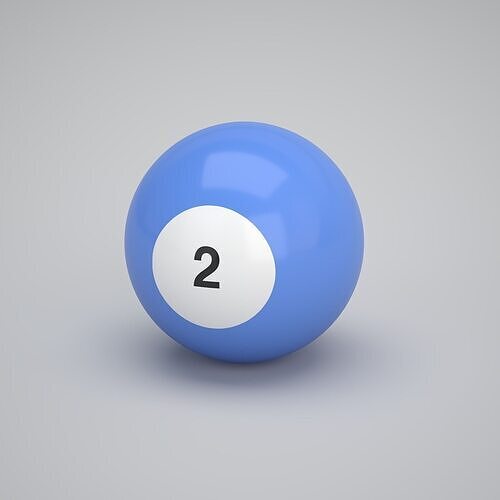Pool Snooker Ball Number 2 3D model