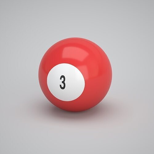 Pool Snooker Ball Number 3 3D model