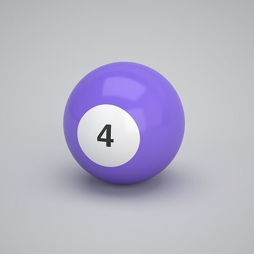 Pool Snooker Ball Number 4 Purple 3D model