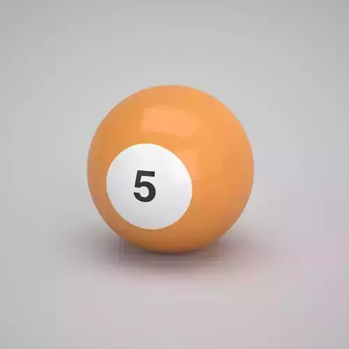 Pool Snooker Ball Number 5 Orange