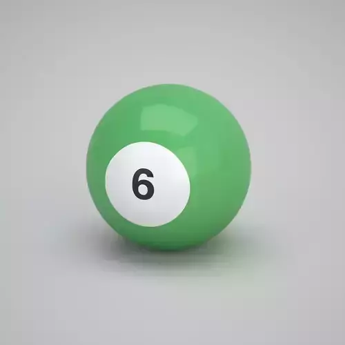 Pool Snooker Ball Number 6 Green