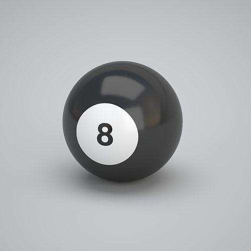 Pool Snooker Ball Number 8 Black 3D model