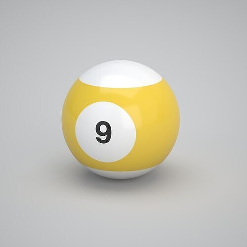 Pool Snooker Ball Number 9 3D model
